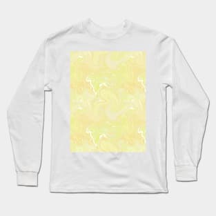 Pastel Yellow Silk Marble - Digital Liquid Paint Long Sleeve T-Shirt